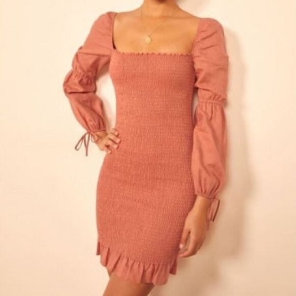 Reformation Linen Coral Hilary dress - Picture 6 of 13